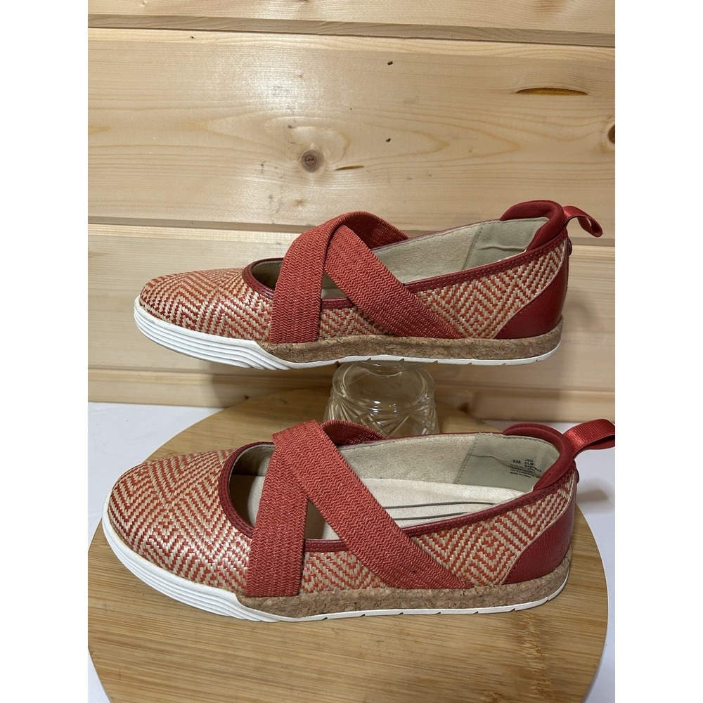 JBU by Jambu Women's Size 8M Elm Raffia Casual Mary Jane Shoe Red